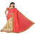 Pink embroidered georgette saree with blouse