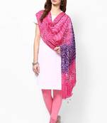 Pink Purple Cotton Hand Work Dupatta