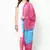 Pink Blue Cotton Bandhej Dupatta