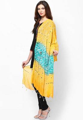 Yellow Green Cotton Dupatta 1