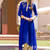 Royal Blue  Georgette embroidered semi stitched kurti