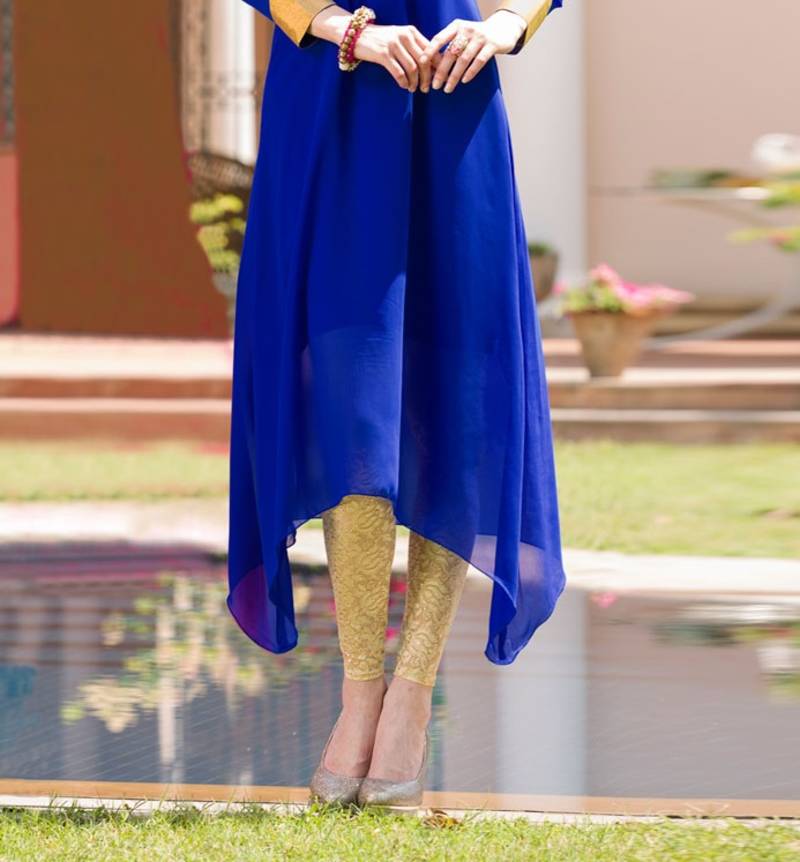Royal Blue  Georgette embroidered semi stitched kurti