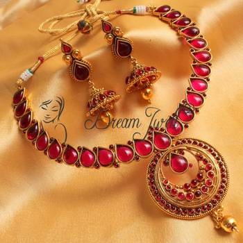 Beautiful Red Necklace Set   Dj16636 1
