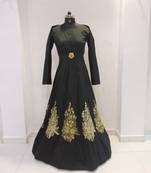 black banglory embroidery semi stitiched party wear gowns