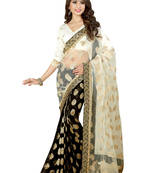 Multicolor embroidered net saree with blouse