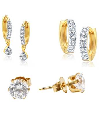 White cubic zirconia earrings 1
