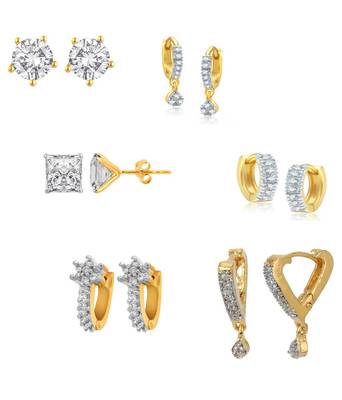 White cubic zirconia earrings 1