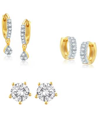 White cubic zirconia earrings 1