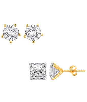 White cubic zirconia earrings 1