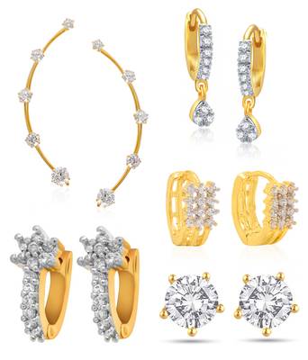 White cubic zirconia earrings 1
