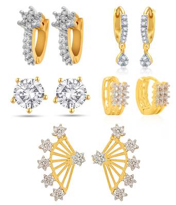 White cubic zirconia earrings 1