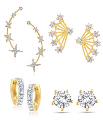 White cubic zirconia earrings 1