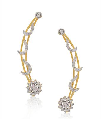 White cubic zirconia earrings 2