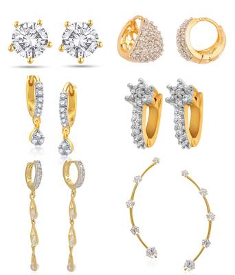 White cubic zirconia earrings 1