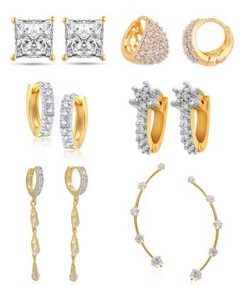 White cubic zirconia earrings 1