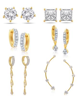 White cubic zirconia earrings 1