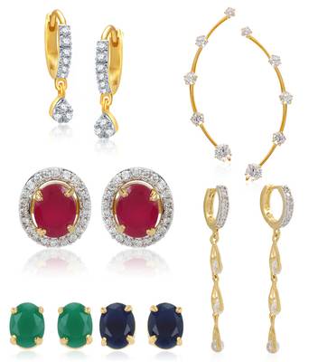 White cubic zirconia earrings 1