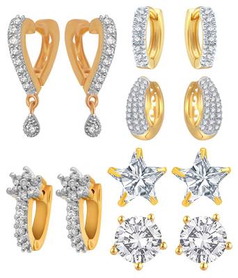 White cubic zirconia earrings 1