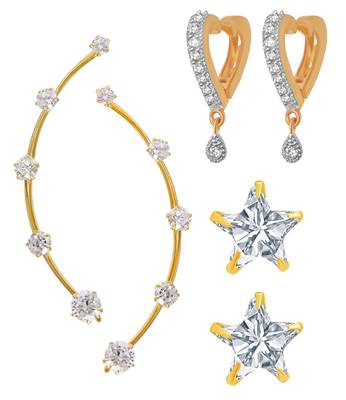 White cubic zirconia earrings 1