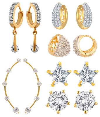 White cubic zirconia earrings 1