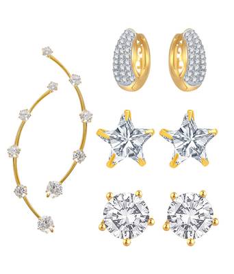 White cubic zirconia earrings 1
