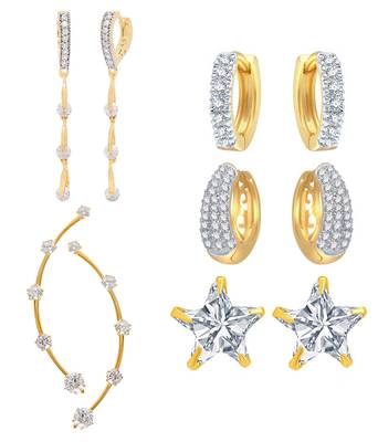 White cubic zirconia earrings 1
