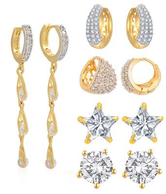 White cubic zirconia earrings 1