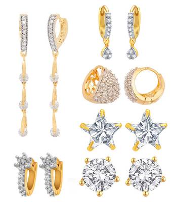 White cubic zirconia earrings 1