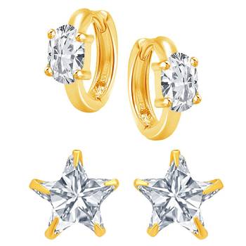 White cubic zirconia earrings 1