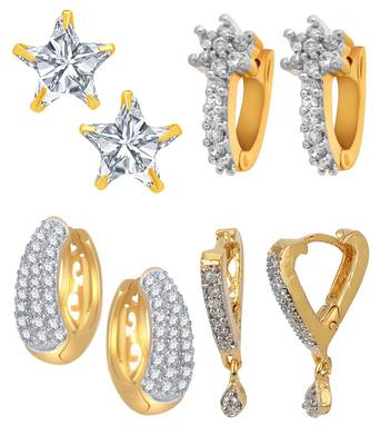 White cubic zirconia earrings 1