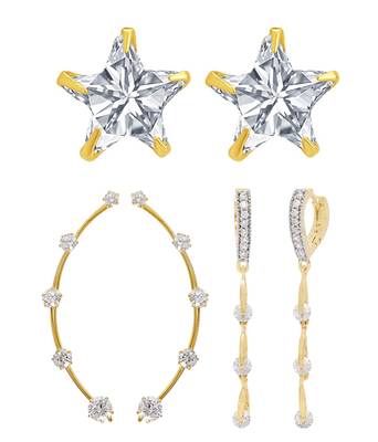 White cubic zirconia earrings 1