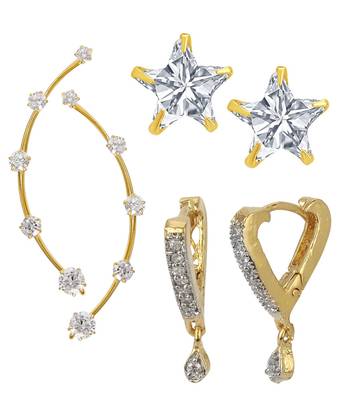 White cubic zirconia earrings 1