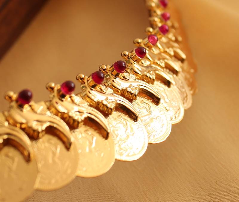 Beautiful Peacock Lakshmi Coin Haar Set