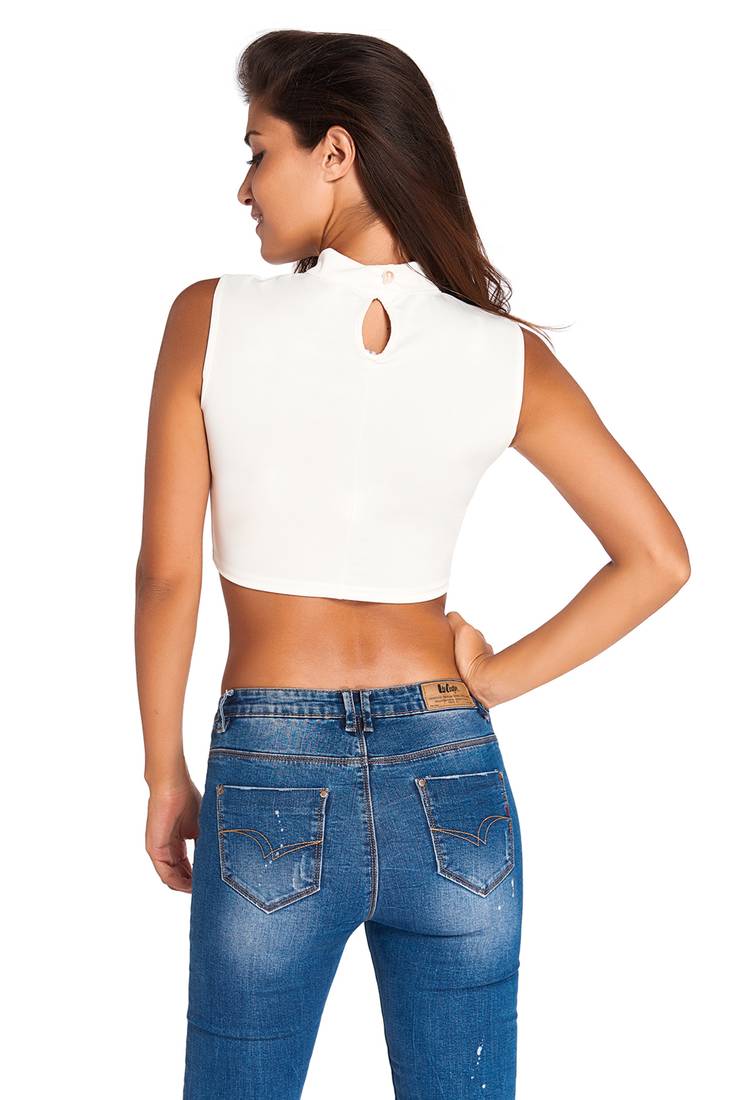 Sexy Cutout High Neck Crop Top