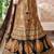 Party Wear Lehenga-Coffee Brown & Mustard Yellow
