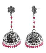 Beautiful Vintage Jaipuri Jhumka Earrings-Flower Jhumki Studs
