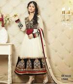 Akshara-Hina Khan Style Floor Length White Anarkali Suit