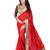 Red embroidered georgette saree with blouse