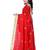 Red embroidered georgette saree with blouse