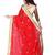 Red embroidered georgette saree with blouse