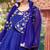 Blue net brasso unstitched anarkali salwar suit with dupatta