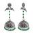 Oxidized Metal Green Quartz Parrot Jhumki Earrings-Tribal Jewellery