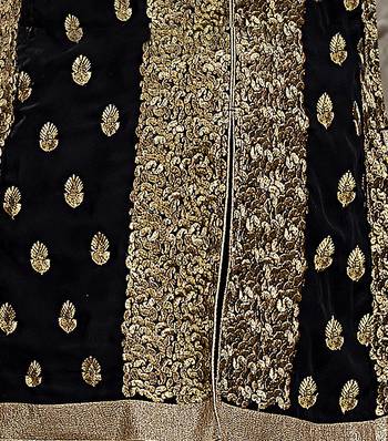 Black Georgette Embroidered Salwar Suit Material 3