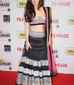 Alia Bhatt Black and Pink Embroidery Work Bollywood Lehenga Choli