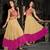 Beige net embroidered semi stitiched party wear gowns
