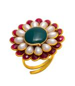 Maroon Green White Pacchi Work Ring