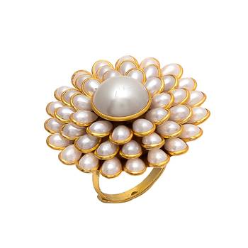 White Pearl Pacchi Work Ring 1