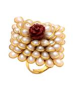 Red White Pearl Pacchi Work