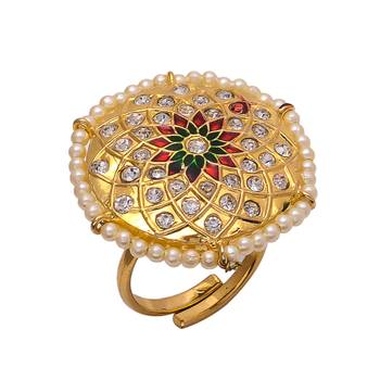 Golden Jadau Enamel Work Ring 1