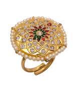 Golden Jadau Enamel Work Ring